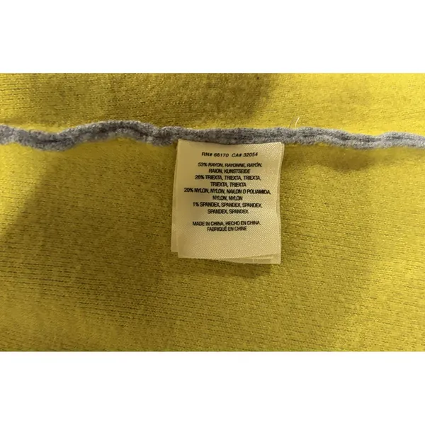 Moth Anthropologie Grey Chartreuse Open Front Knit Jacket Cardigan Medium - Image 8