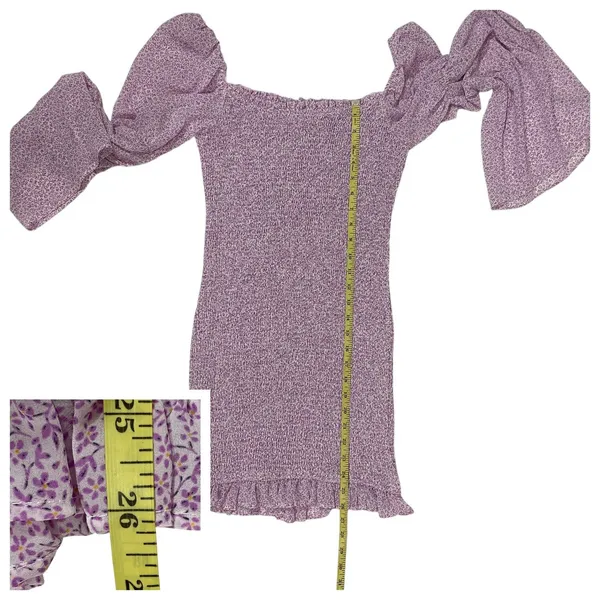 Petal & Pup Bonita Shirred Frill Long Sleeve Dress - Purple - US 4 - Image 2