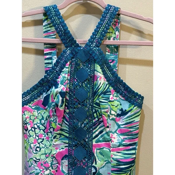 LILLY PULITZER Vena Stretch Shift Dress Size NWT Tropical early bloomer Size 00 - Image 4