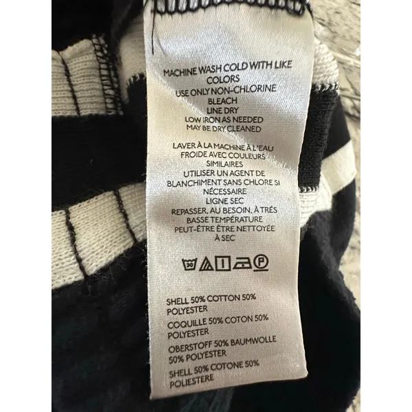 Maeve Anthropologie Knitted Straight leg black/white stripe pants size small - Image 10