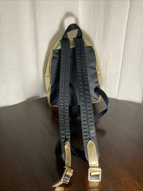 Coach Metallic Gold Mini Charlie Backpack with Front Zip Pocket - Image 3