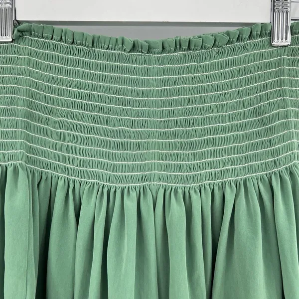 KOCH Erica Shorts Women's Size XS Skirt Skort Pleated Green Pull On Smocked Boho - Image 6