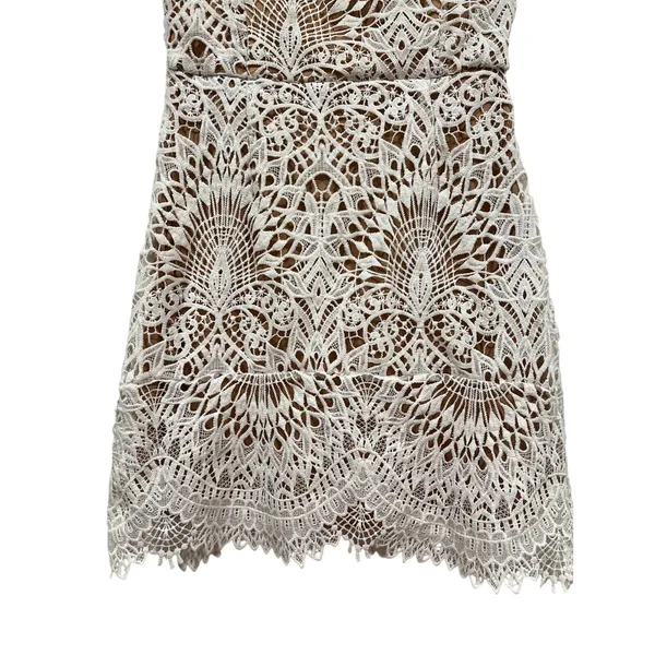 Boohoo Off the shoulder Short White Lace Dress Bodycon Size 4 bridal cocktail - Image 5