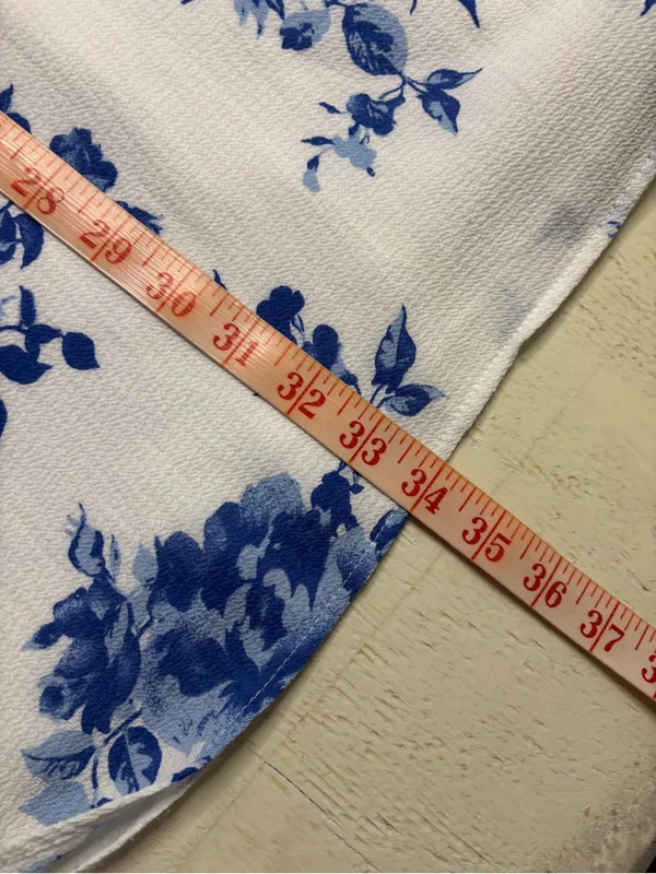Lulus Darling Dearest Floral Print Swing Dress Size Medium White Blue Halter - Image 4