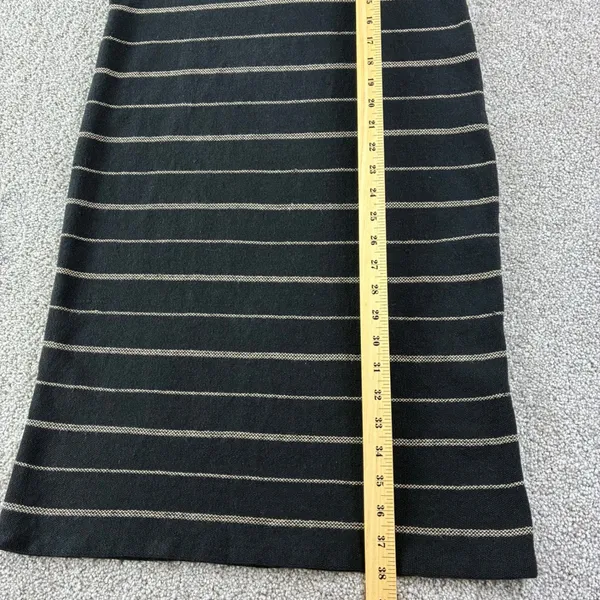 Lauren Ralph Lauren‎ Womens Black Beige Striped Linen Blend V-Neck Shift Dress M - Image 3