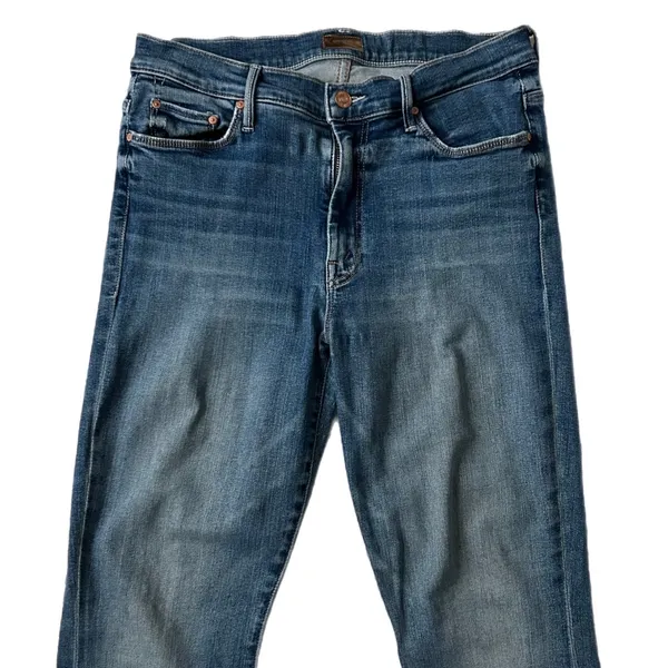 Mother The Weekender Fray Flare Raw Hem Jeans Walking On Coals Size 30 - Image 3