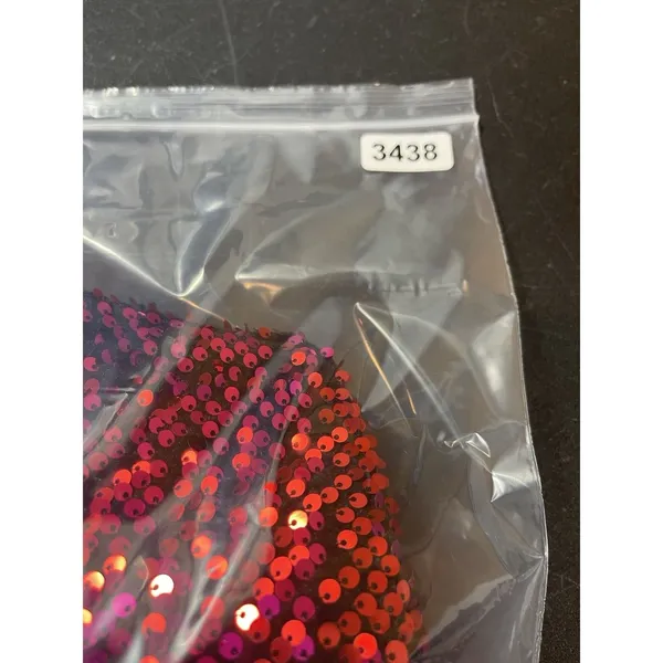 Motel Red & Burgundy Sequin Long Sleeve Romper Women’s M Deep V Party Club - Image 13