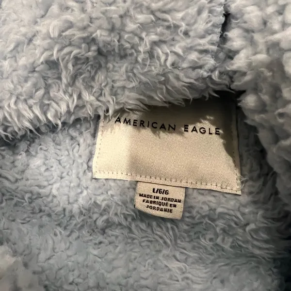 American Eagle Light Blue Sherpa Hoodie - Image 2
