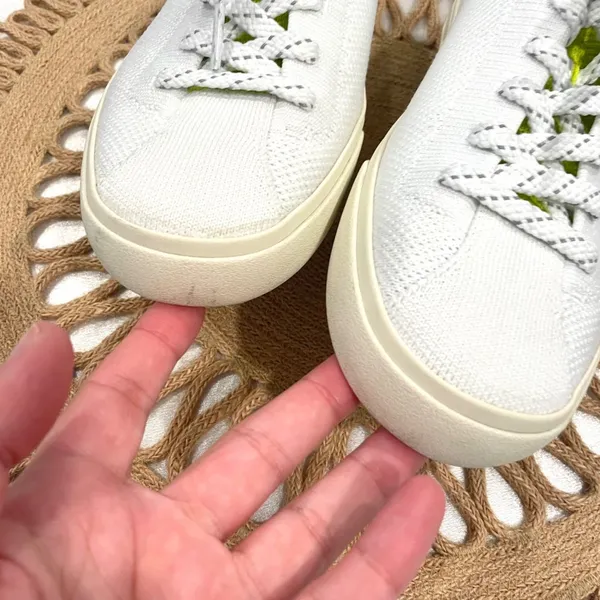 Rothy's The Lace Up Sneaker Chartreuse White Knit Size Women's 9 - Image 6