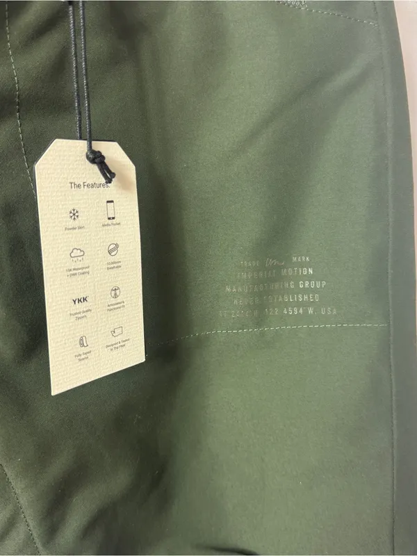 NWT Imperial Motion Talum Pine Snowboard Ski Cargo Pants Green - Image 3