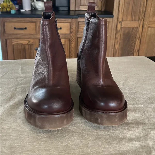 DIBA TRUE women's‎ comet ride boot brown Leather Chunky Platform Wedge - Image 2