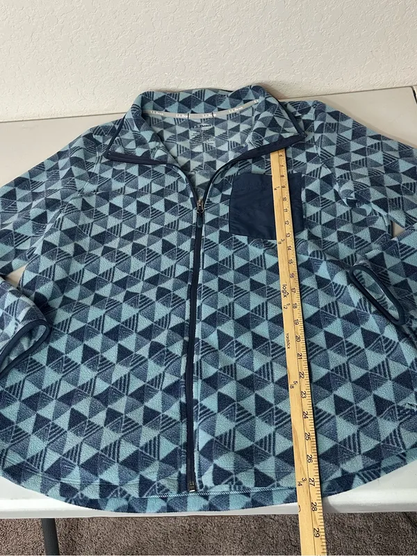 L.L. Beans Women’s Full Zip Geometric Print Classic Fleece Jacket Size XL - Image 5