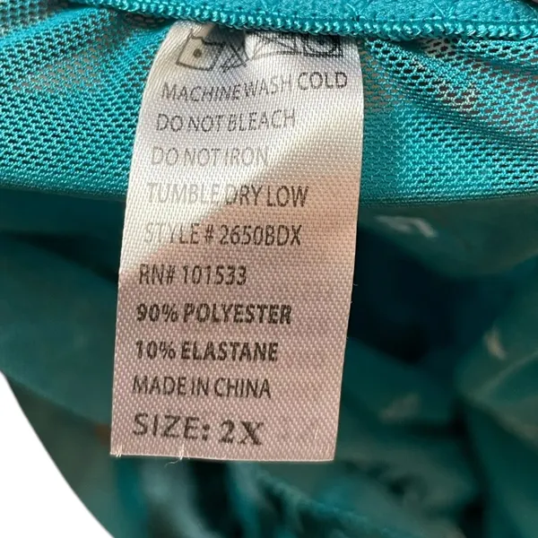 NOS Spree Intimates Plus Size Teal Sheer Sequin Lace Lingerie Mini Slip Dress - Image 4