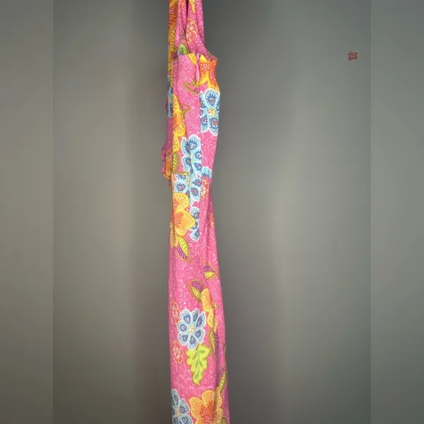 Vintage‎ Coquette Y2K Sigrid Olsen Sport Pink Floral Sleeveless Midi Dress Fairy - Image 8