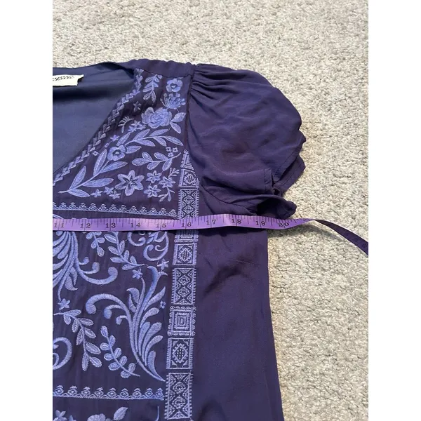 Savanna Jane Shift Dress‎ Womens Size Small Purple Boho Embroidered V Neck - Image 4