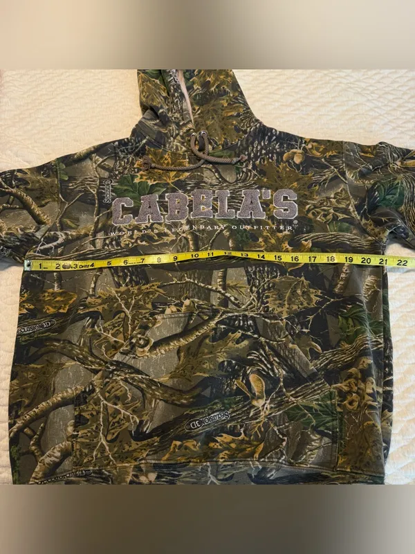 Cabela’s Camo Hoodie Sweatshirt Size Small Regular See Measurements - Image 4