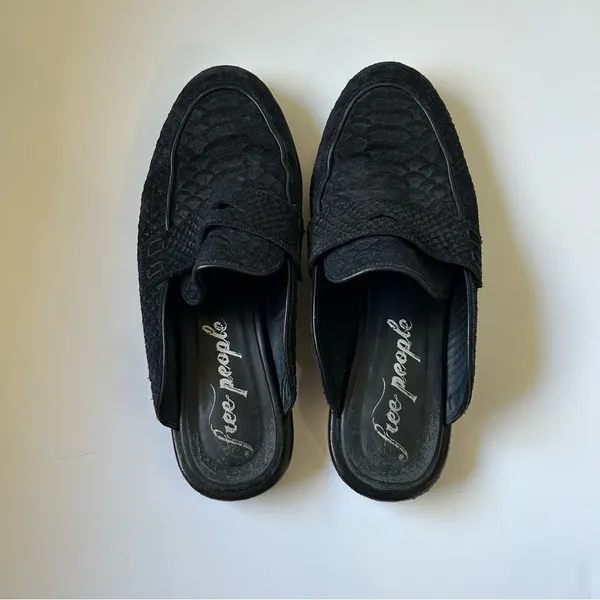 Free People At Ease Leather Snakeskin Mules - Image 7