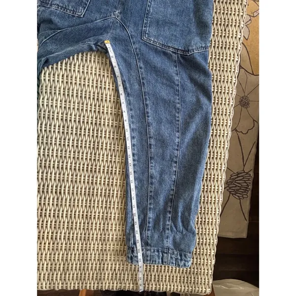 We The Free Free People High Roller Denim‎ Jumpsuit small boho Oversized layered - Image 9