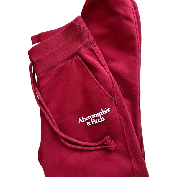 Abercrombie & Fitch Soft Collection Sunday Jogger Sweatpant Dk Red Sz S Pockets - Image 2