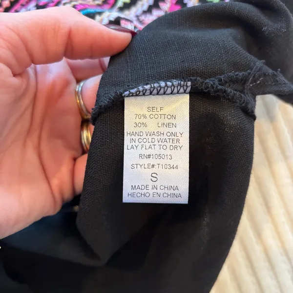 Savanna Jane the Bella Horatio Ribbon Tie Linen Blend Embroidered Tank Women's S - Image 8