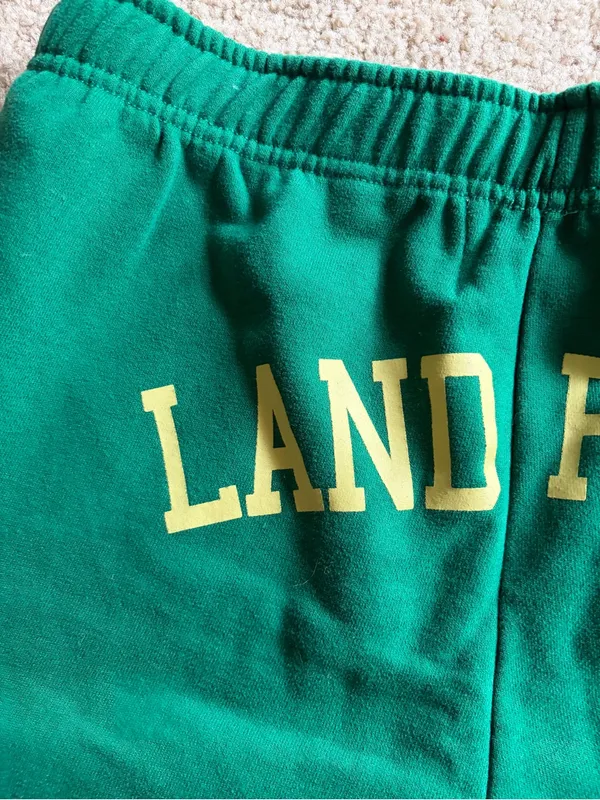 Land Rover Pacsun preppy cotton blend green raw hem shorts size medium - Image 6