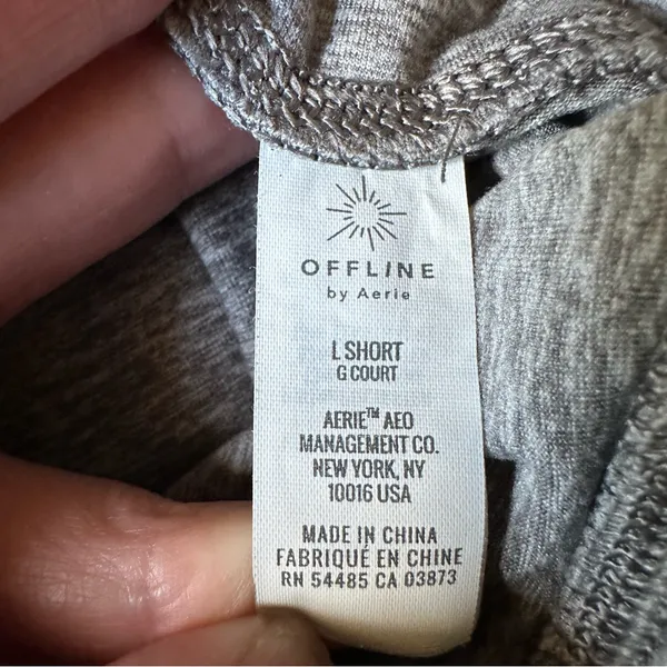 Offline by Aerie Fold-over‎ Hem Flare Leggings Gray Women's Size Large Short - Image 5