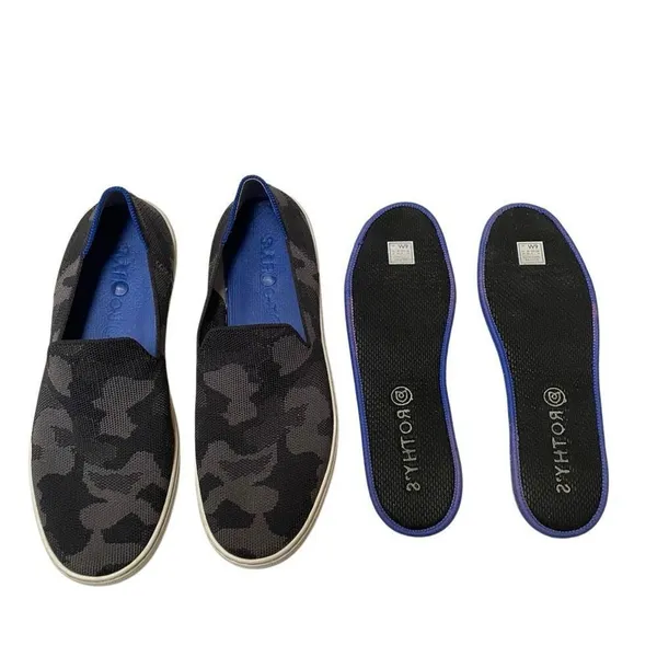 Rothy’s the Original‎ Slip On Sneaker Women’s 9 in Black Grey Camo Print - Image 3