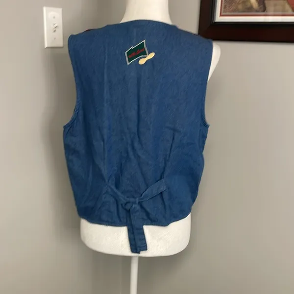 Bobbie Brooks With Love Vintage 90s Y2K Denim Vest Womens Size Medium Baking - Image 3