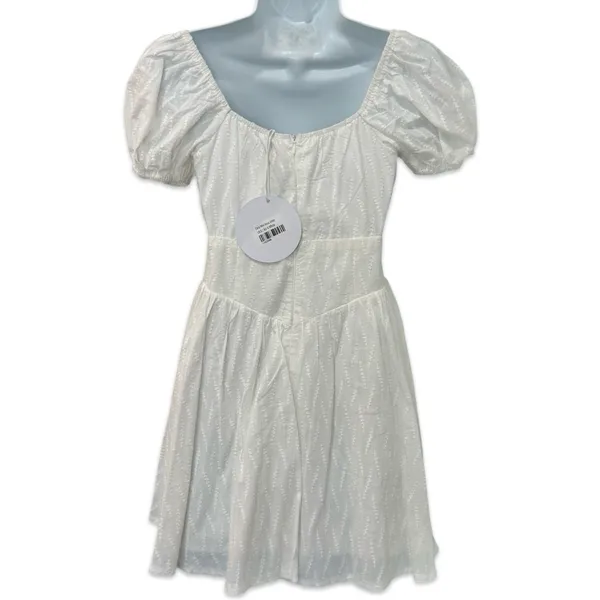 Princess Polly White Caria Puff Short Sleeve Cut Out Mini Dress size 0 NEW Tags - Image 8