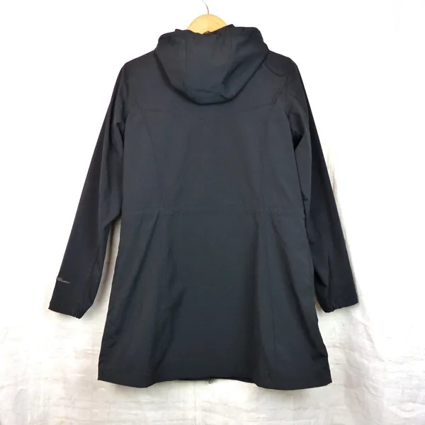 Eddie Bauer Womens Jacket L Charcoal Ripstop Hooded Zip Performance Coat Parka - Image 11