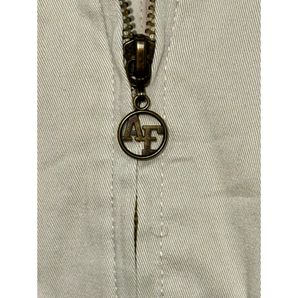 Abercrombie & Fitch Tan Cream Canvas Cotton Utility Bomber Jacket Coat Womens S - Image 5