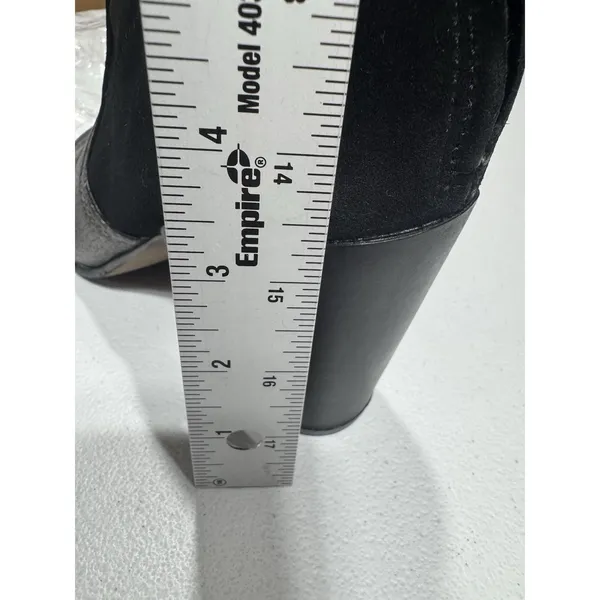 Naked Feet Womens Beta Bootie Leather/Suede Upper Block Heel Peep Toe 8M Black - Image 12