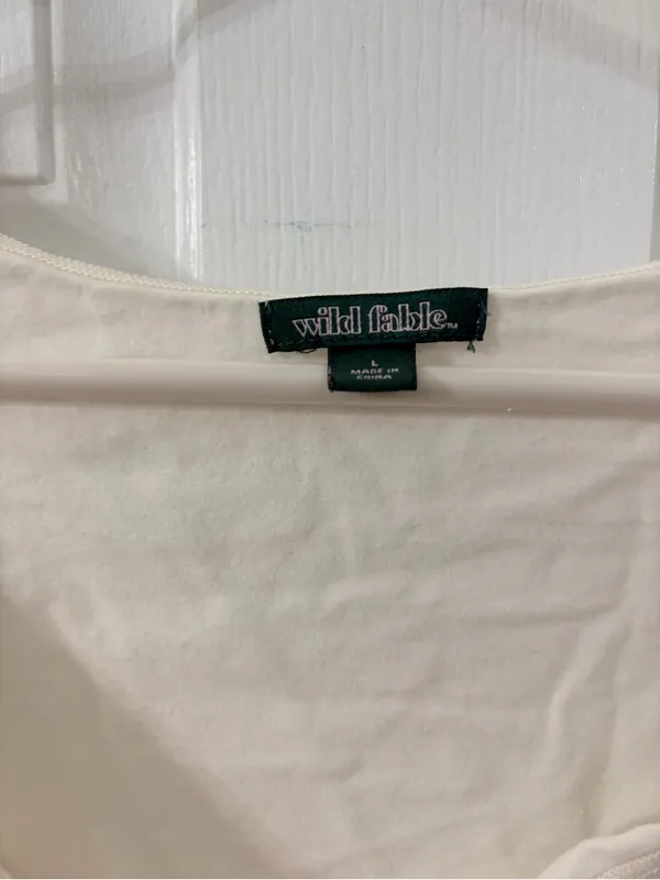 Wilfred Cream Long-Sleeve V-Neck Top - Image 3