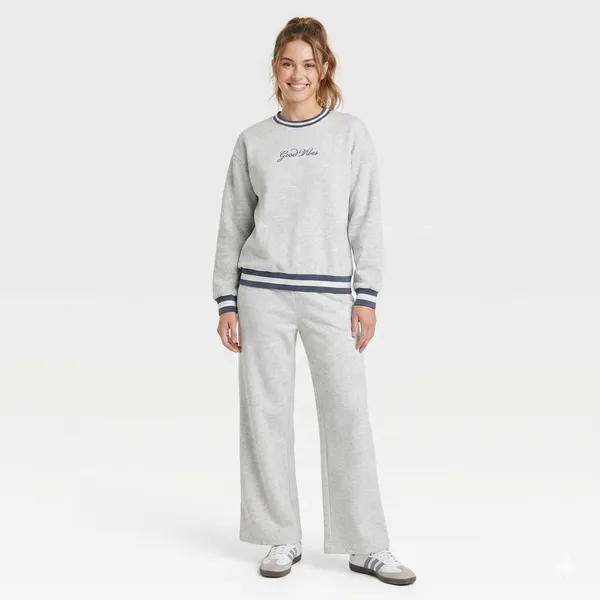 Better / Together Sweatpants set Crewneck Good Vibes Size Large Loungewear Cozy - Image 8