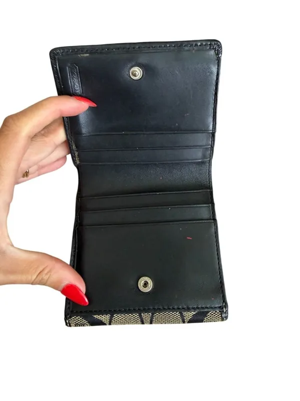 COACH Vintage Black Logo Snap Wallet Card Case - Image 3