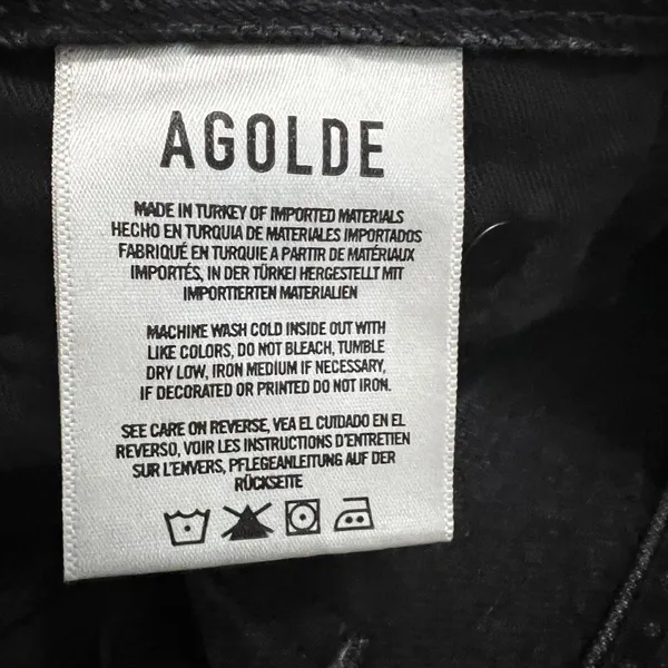 AGOLDE Fen High Rise Relaxed Taper Jeans Shambles Black Size 25 - Image 7