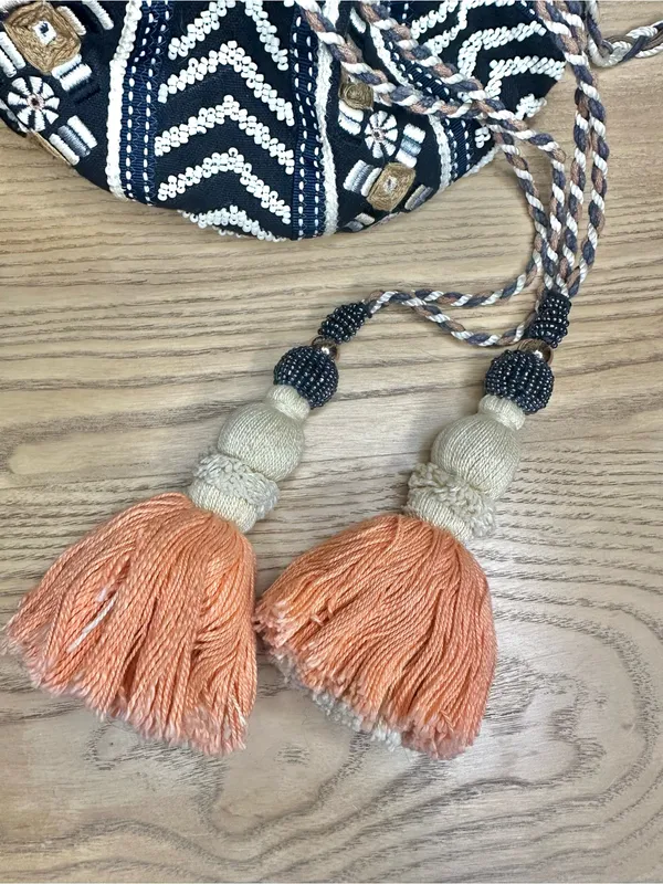 Anthropologie Jasper & Jeera Festival Beaded Embroidered Bucket Bag Crossbody - Image 4