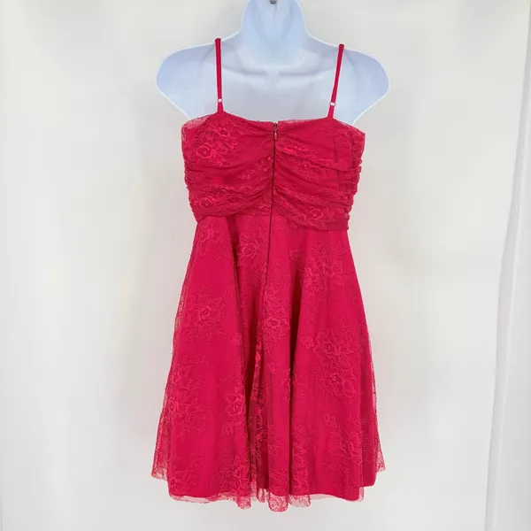 Layered with Love Mini Lace Dress Sz M New Red Hoco Coquette Corsette Fit Flare - Image 7