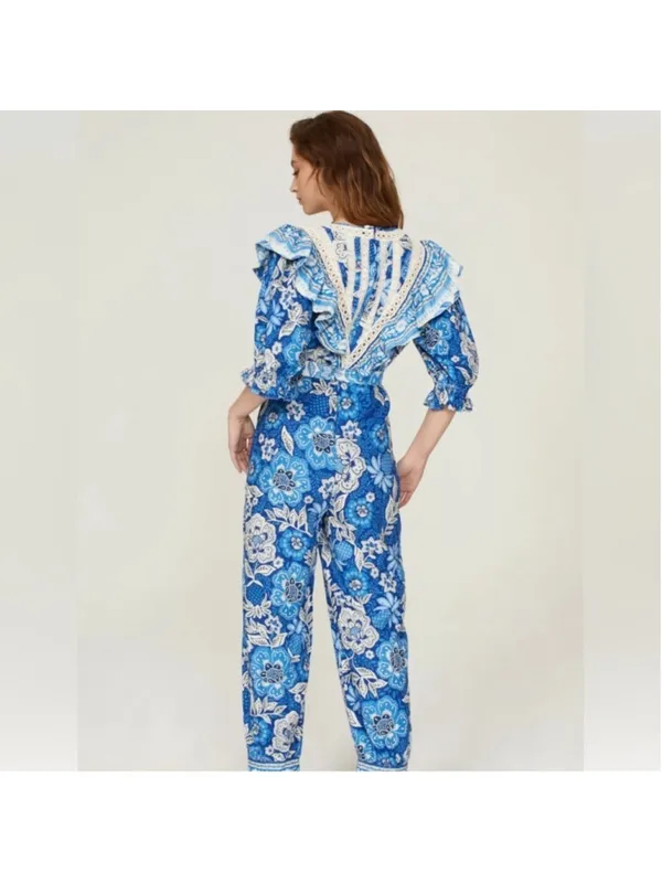 Farm Rio Full of Flowers Nantucket Hamptons Jumpsuit - Image 8