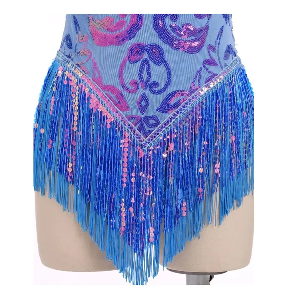 NWOT Sequin Fringe Bodysuit Sparkly Tassel Dance Rave Costume XS - Image 5