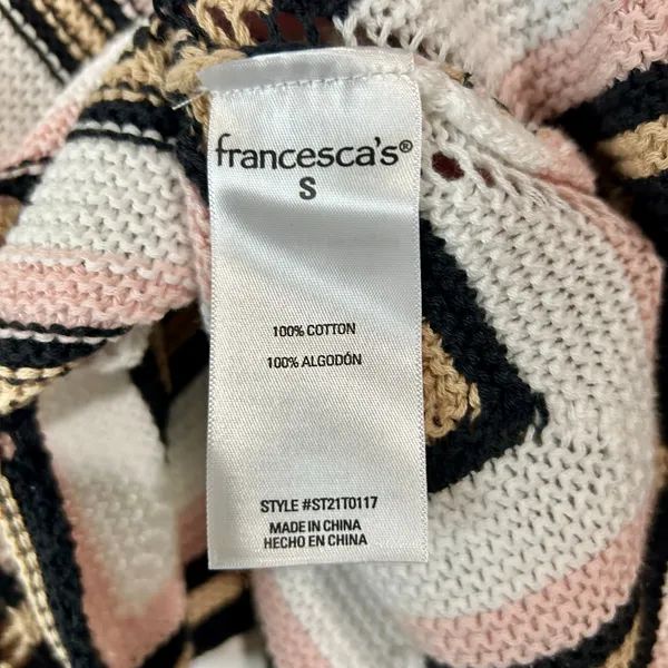 Audrey Parks x Francesca’s Women’s Crochet Knit Cropped Sweater Pink Small EUC - Image 5