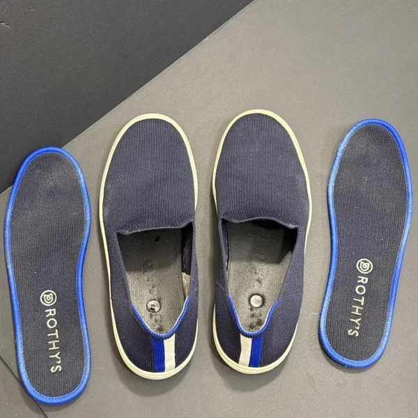 Rothys Navy Blue Classic Slide Sneakers Preppy‎ Quiet Luxury Designer 7.5 Women - Image 9