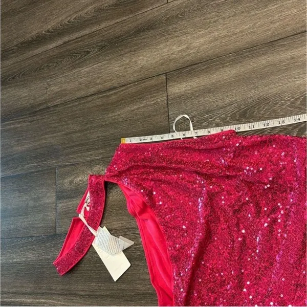 Grace Karin Hot Pink Sequenced Halter Top Size XL (NWOT) - Image 4