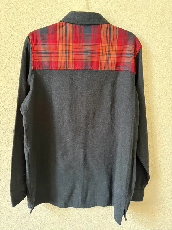 Ascend Flannel Patchwork Button Up Shirt Size Medium Western Outdoors Unisex Blue - Image 2