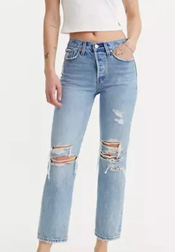 Levi's Premium WEDGIE STRAIGHT FIT WOMEN'S JEANS 34x26 LIght Wash Probably Ok - Image 5