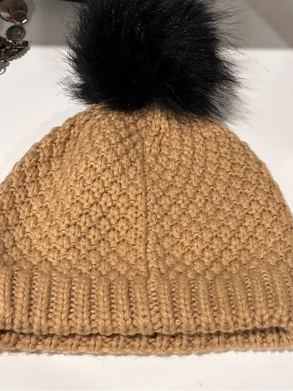 Sorel Cozy Knit Faux Fur Pom Beanie Women's Tan - Image 3