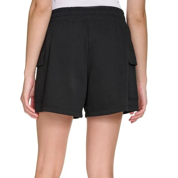 DKNY Womens Cargo Shorts Size L Black French Terry High Rise Pull On Comfort - Image 6