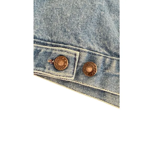 Classic Y2K Light Wash Denim Trucker Jacket Size L - Image 6