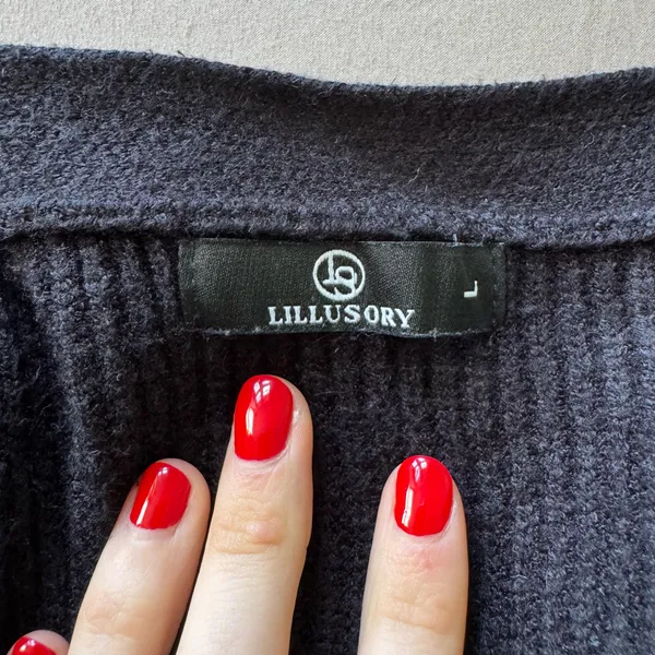 Lillusory Ribbed Knit Cardigan Sweater Blue Size L - Image 6