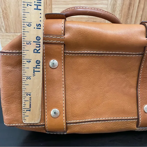 MICHAEL Michael Kors Brookville Update Cognac Brown Leather Medium Bowling Bag - Image 6
